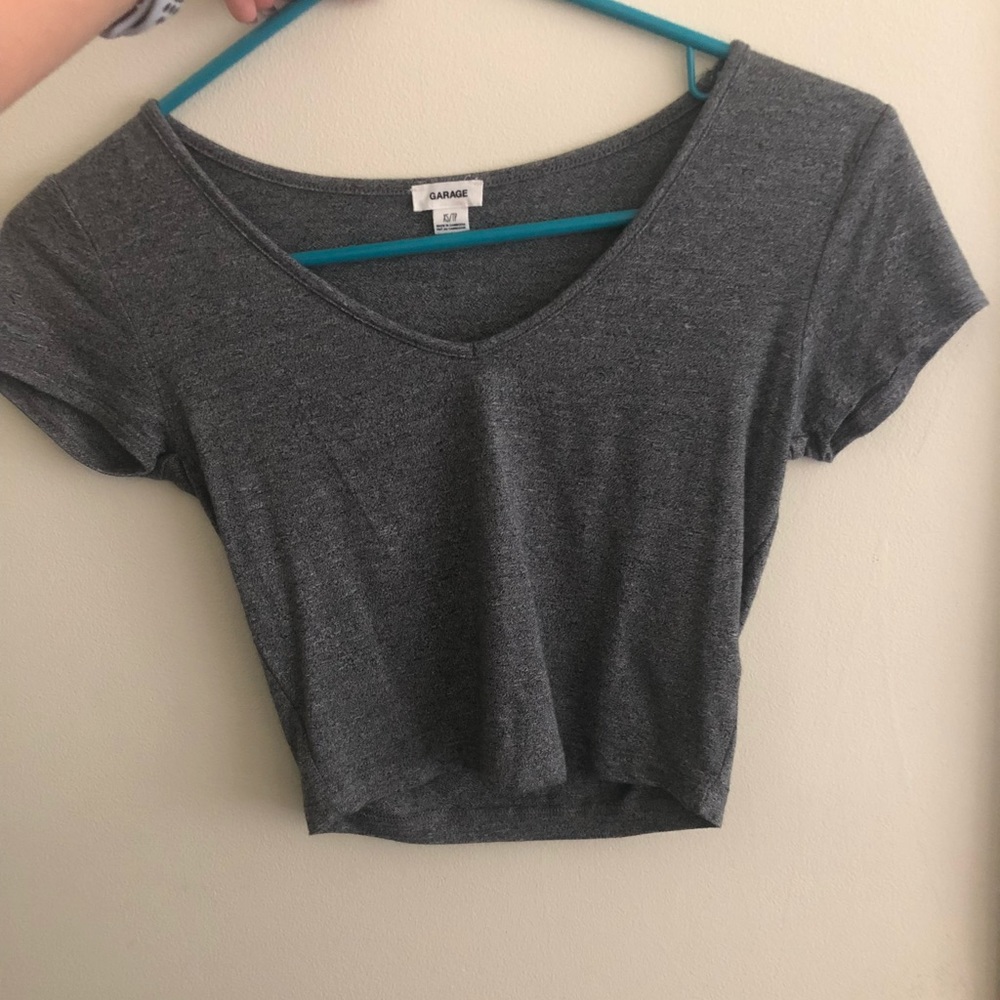 Gray crop top